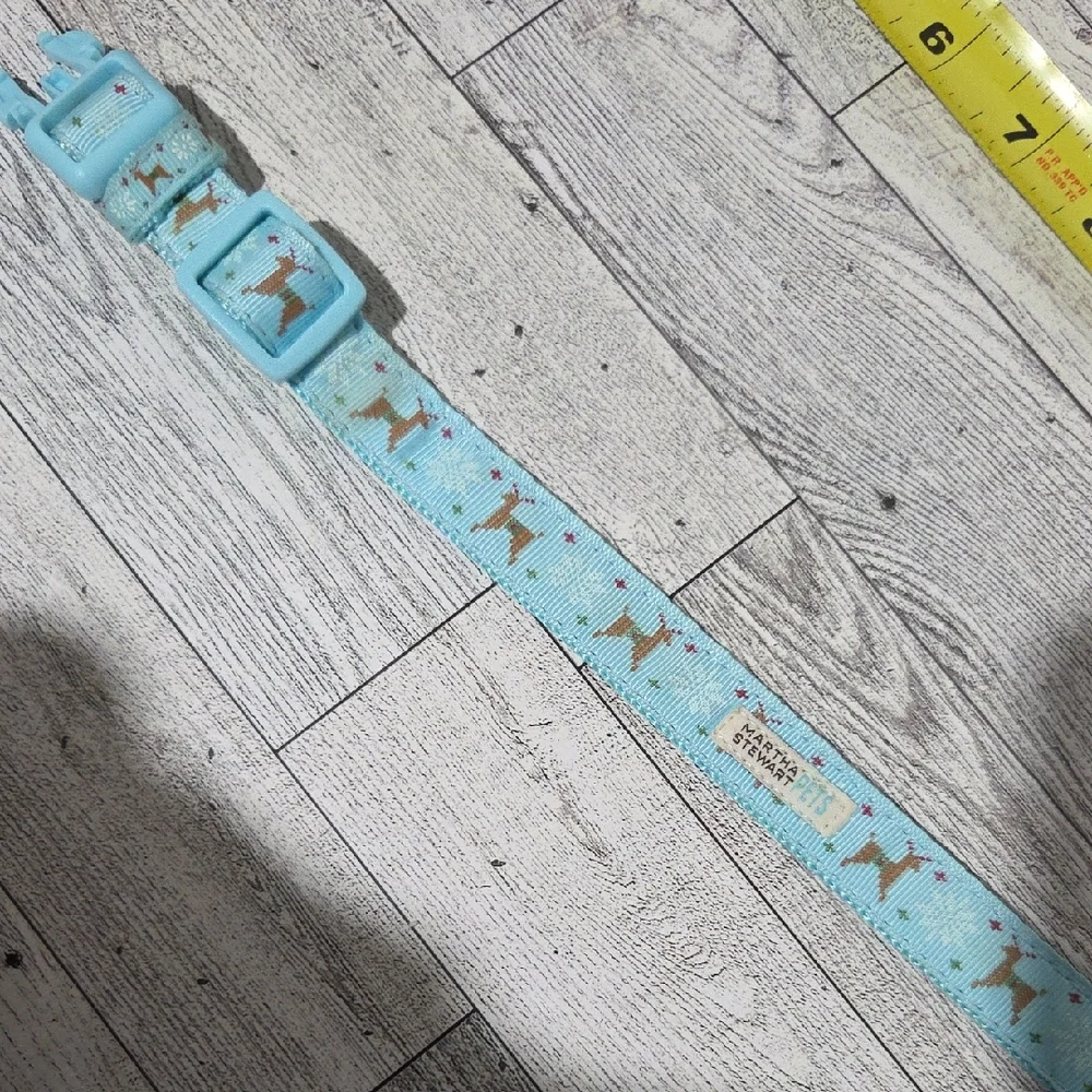Martha Stewart Turquoise Pet Collar with Snowflake Accent